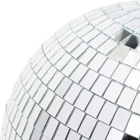 B&S FEEL silver disco ball surface shimmers to enhance wedding reception lights