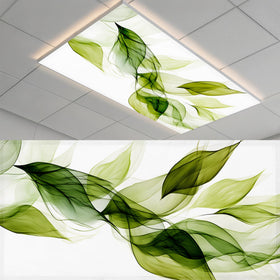 BSFHH fluorescent light cover with green leaves softens overhead lighting for classrooms