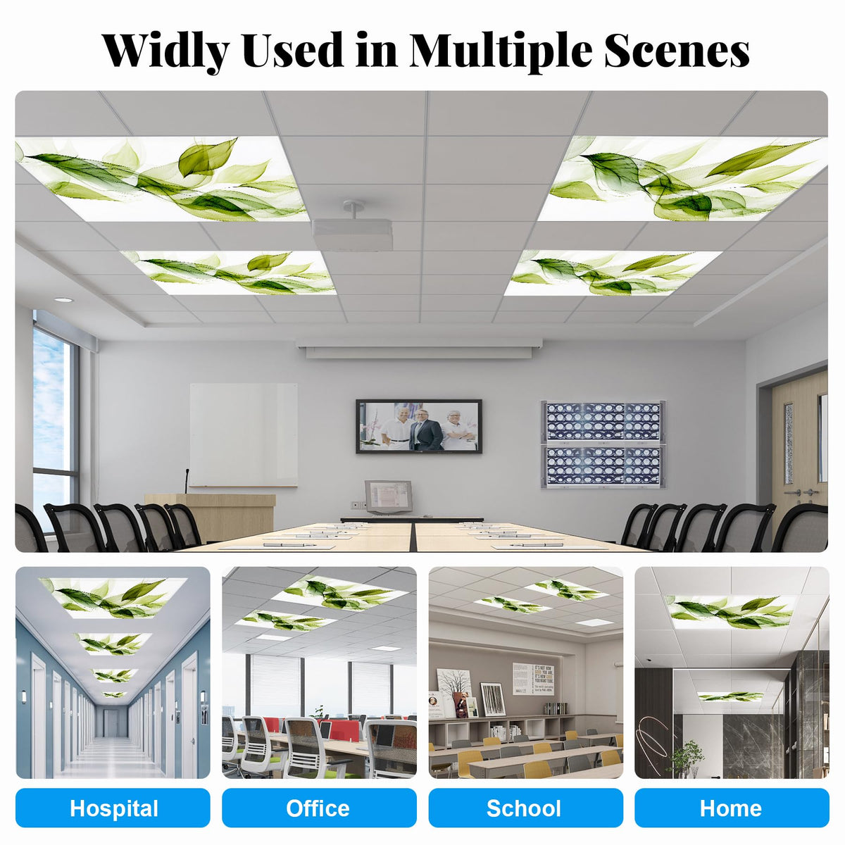 BSFHH green leaves ceiling cover installs quickly on compatible fixtures