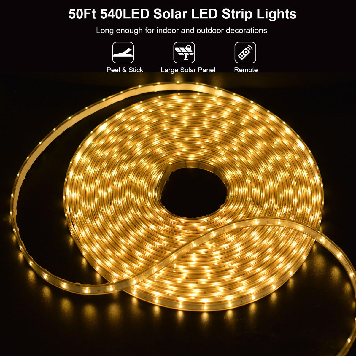 BSGlobal 540 LEDs deliver bright outdoor illumination for gardens and decks.