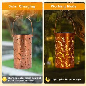 BSGlobal Dragonfly Solar Lantern along a garden path, guiding guests with soft light.