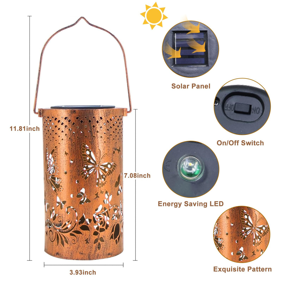BSGlobal IP65 waterproof lantern withstands rain and snow