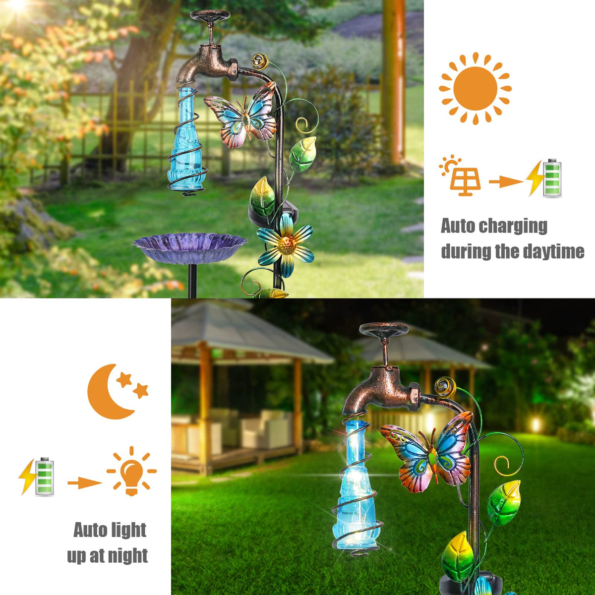 Bshine LED waterdrop garden center creates shimmering ambience.