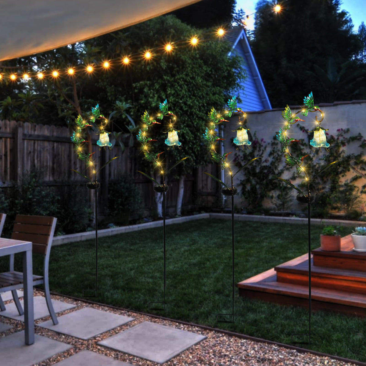 Bshine hummingbird lights dusk-to-dawn sensor auto-illuminate your path.