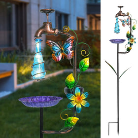 Bshine Waterdrop Hummingbird Solar Stake lights outdoor paths.