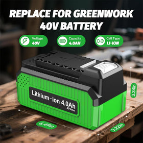 BSLITE 40V battery side view showing slim profile for easy fit.