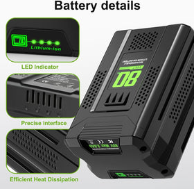 Bslite 80V battery side design highlights secure fit and heat management.