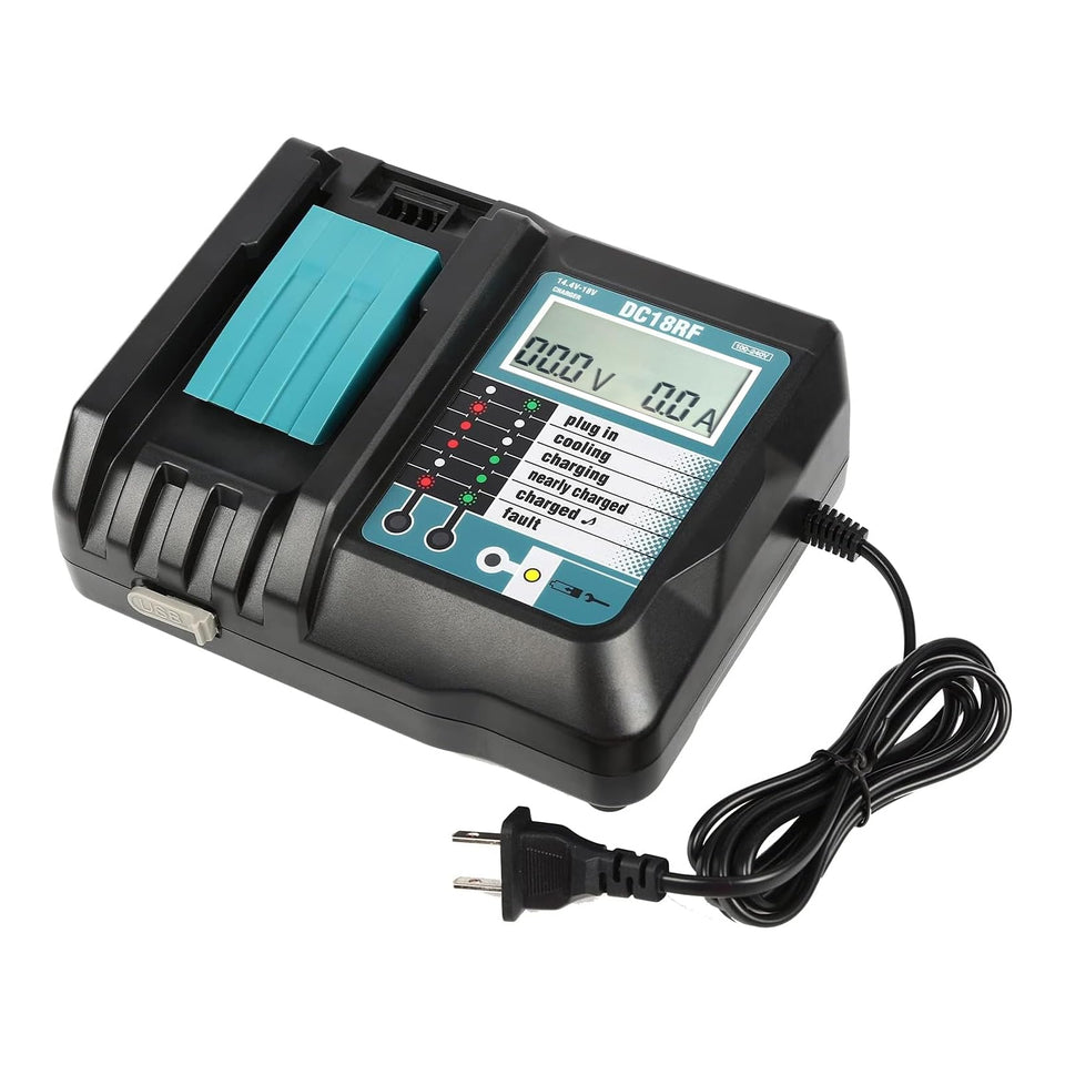 Bslite DC18RF charger demonstrates Makita compatibility for seamless power swaps.