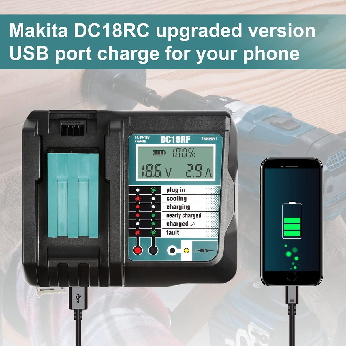Bslite DC18RF compact, rugged build fits in workshops and garages.
