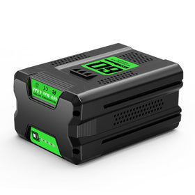 Bslite Greenworks 60V battery front view for easy handling.