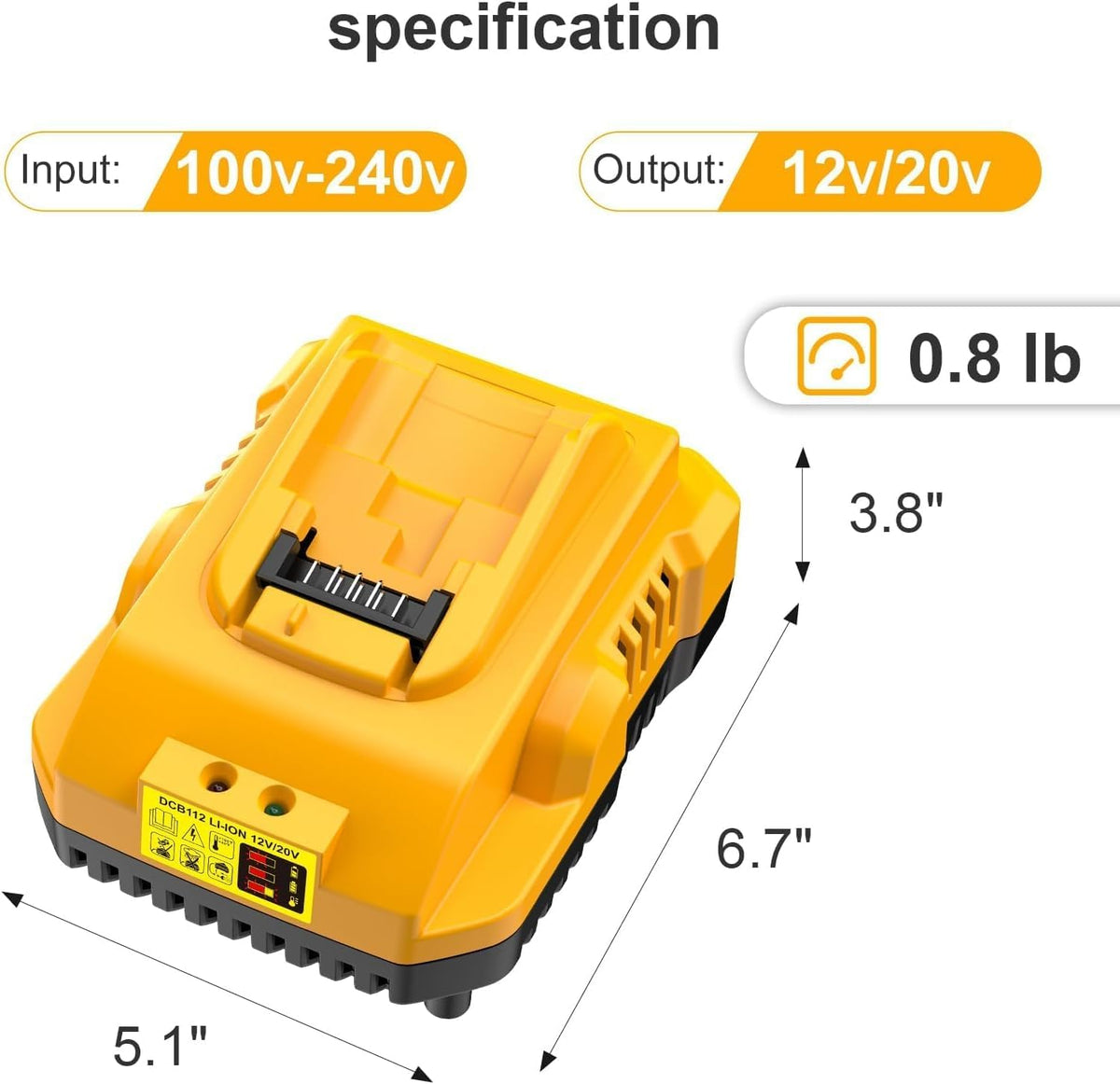 BSLITE battery LED indicator displays charge level at a glance.