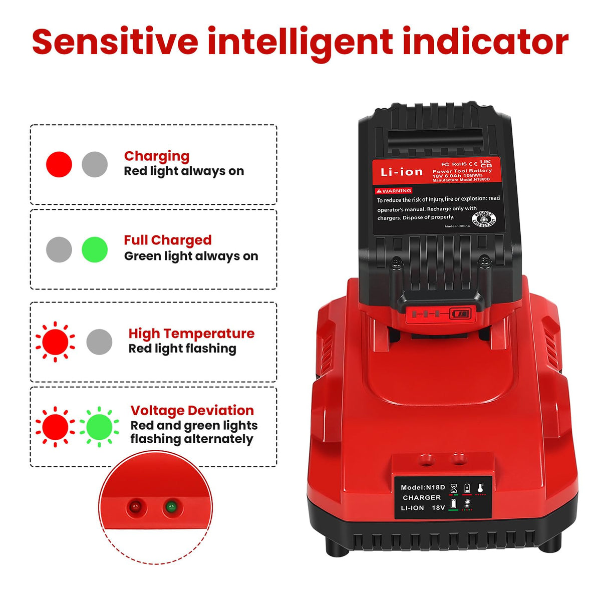 Bslite Rapid Charger Station indicator lights clearly show charging status.
