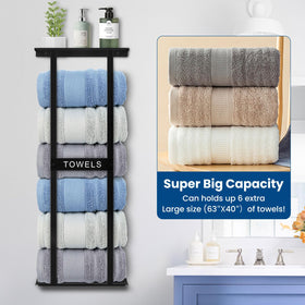 BSNBIC 31-inch towel rack with shelf offers extra space for small items.