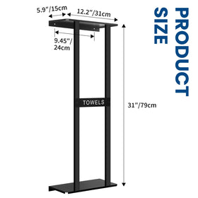BSNBIC heavy-duty towel rack with black finish blends with modern bathrooms.
