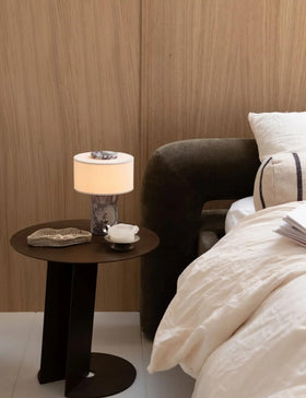 BSOD marble lamp touch-dimming control for seamless brightness adjustment.