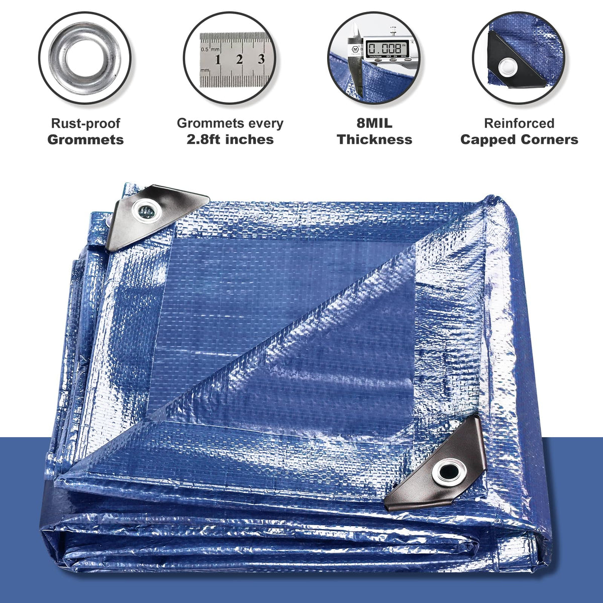 BSRHOME tarp 2-pack packaging highlights value and durability