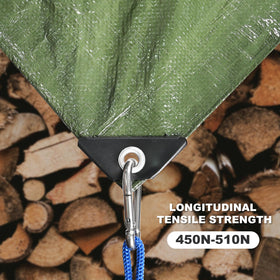 BSRHOME tarp with double-hemmed edge to prevent wind intrusion.