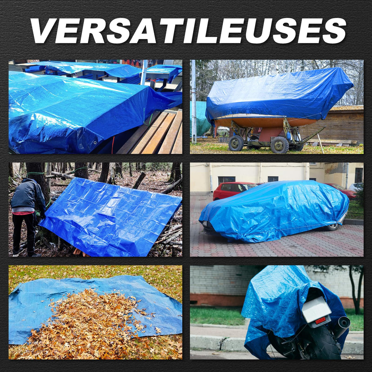 Outdoor scene with BSRHOME tarp used as canopy shelter from rain