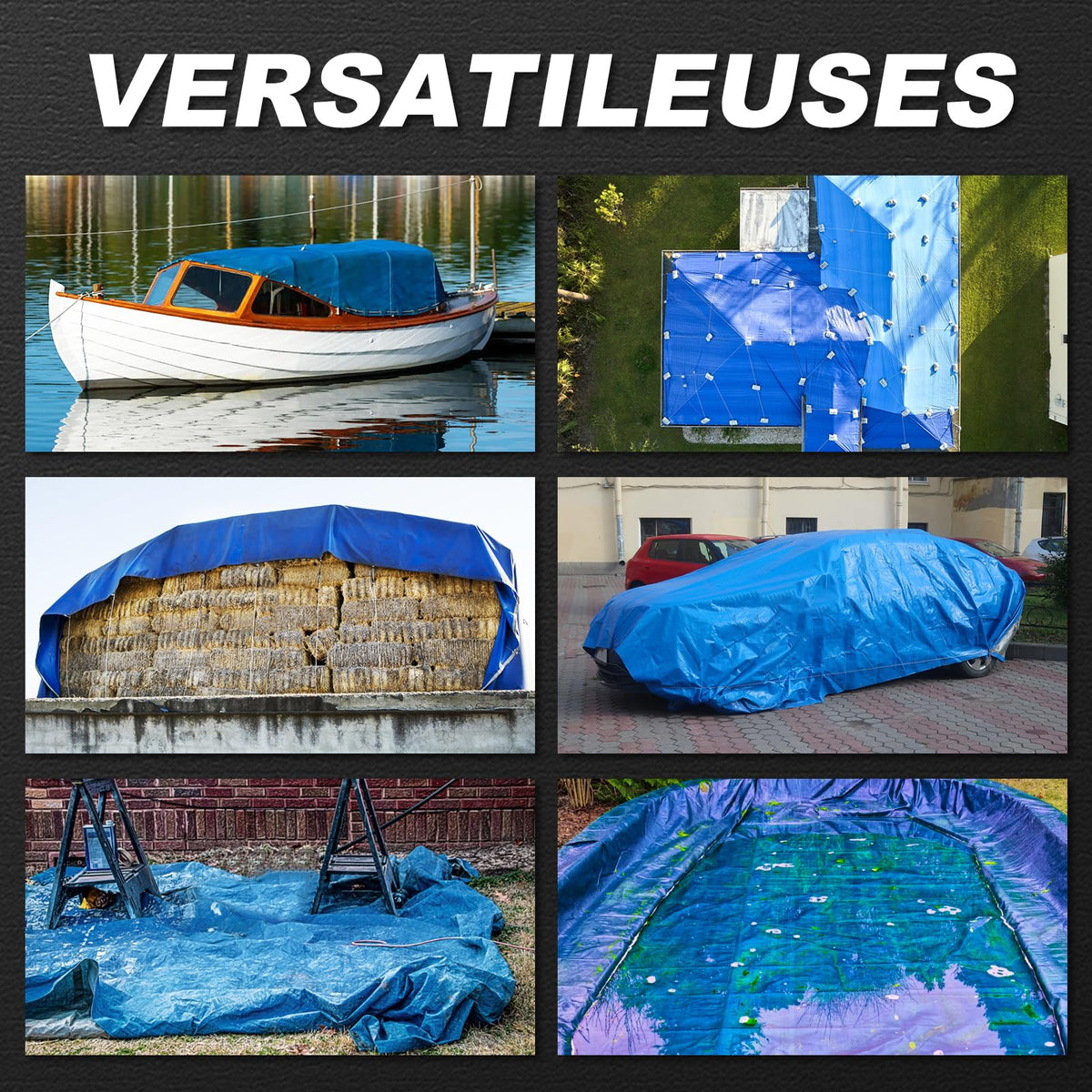 BSRHOME tarp can serve as tent canopy or camping ground cover.