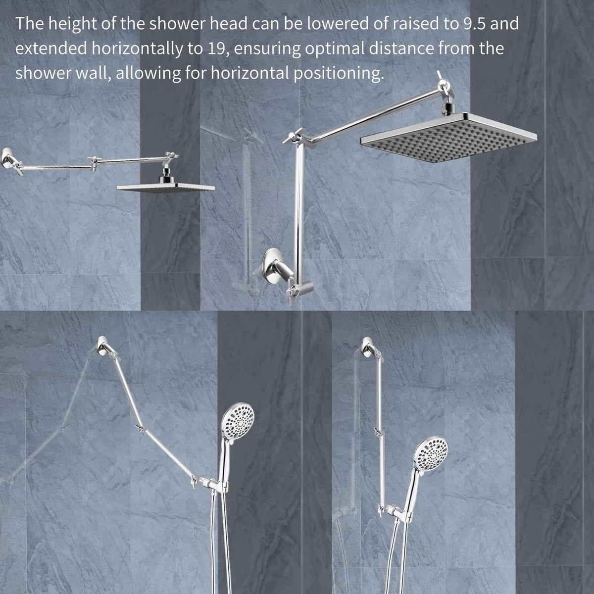 BSTCWCP chrome shower arm in a modern bathroom setup