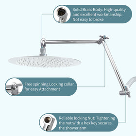BSTCWCP stainless steel arm with lock joints resists rust and leaks