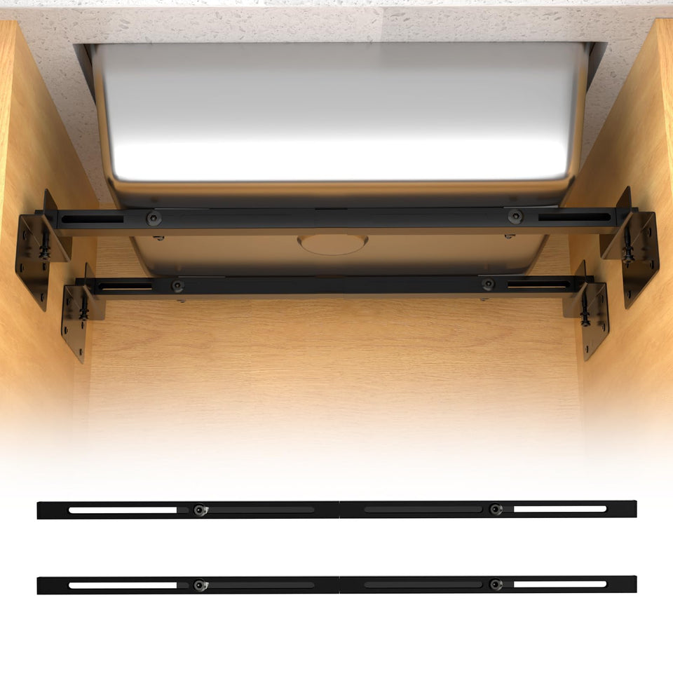 BSTSLL heavy-duty undermount brackets, side view, delivering stable support for heavy kitchen sinks.