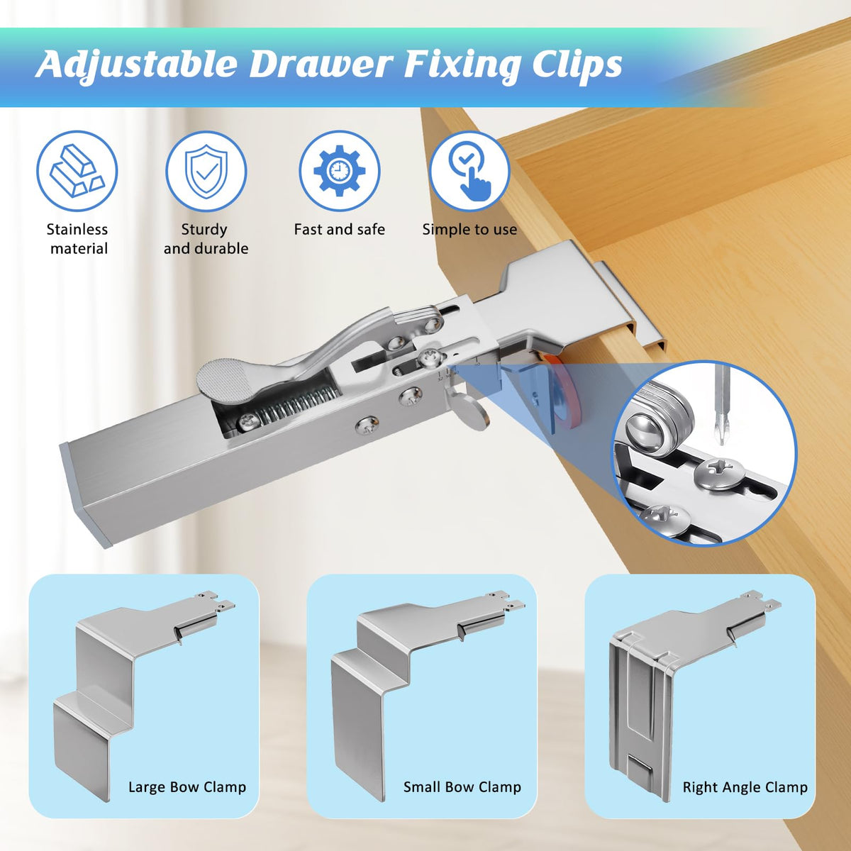 BSTSLL multi-functional clamps work with drawers, doors, and jigs