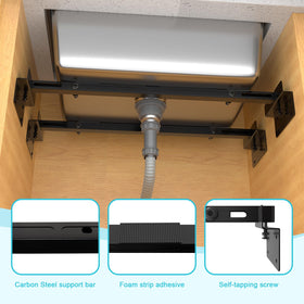 BSTSLL space-saving horizontal design underneath the cabinet maximizes storage.