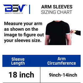 BSV arm sleeves measure 18 inches to cover the forearm completely.