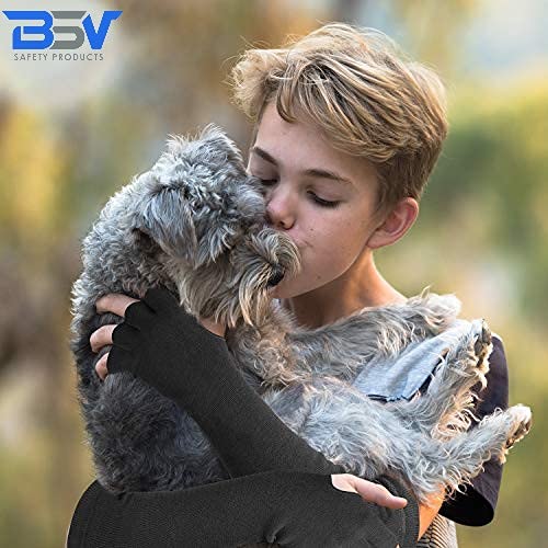 BSV Kevlar arm sleeves showing cut resistance for safe material handling.
