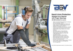 BSV para-aramid sleeve demonstrating high tear and puncture protection.