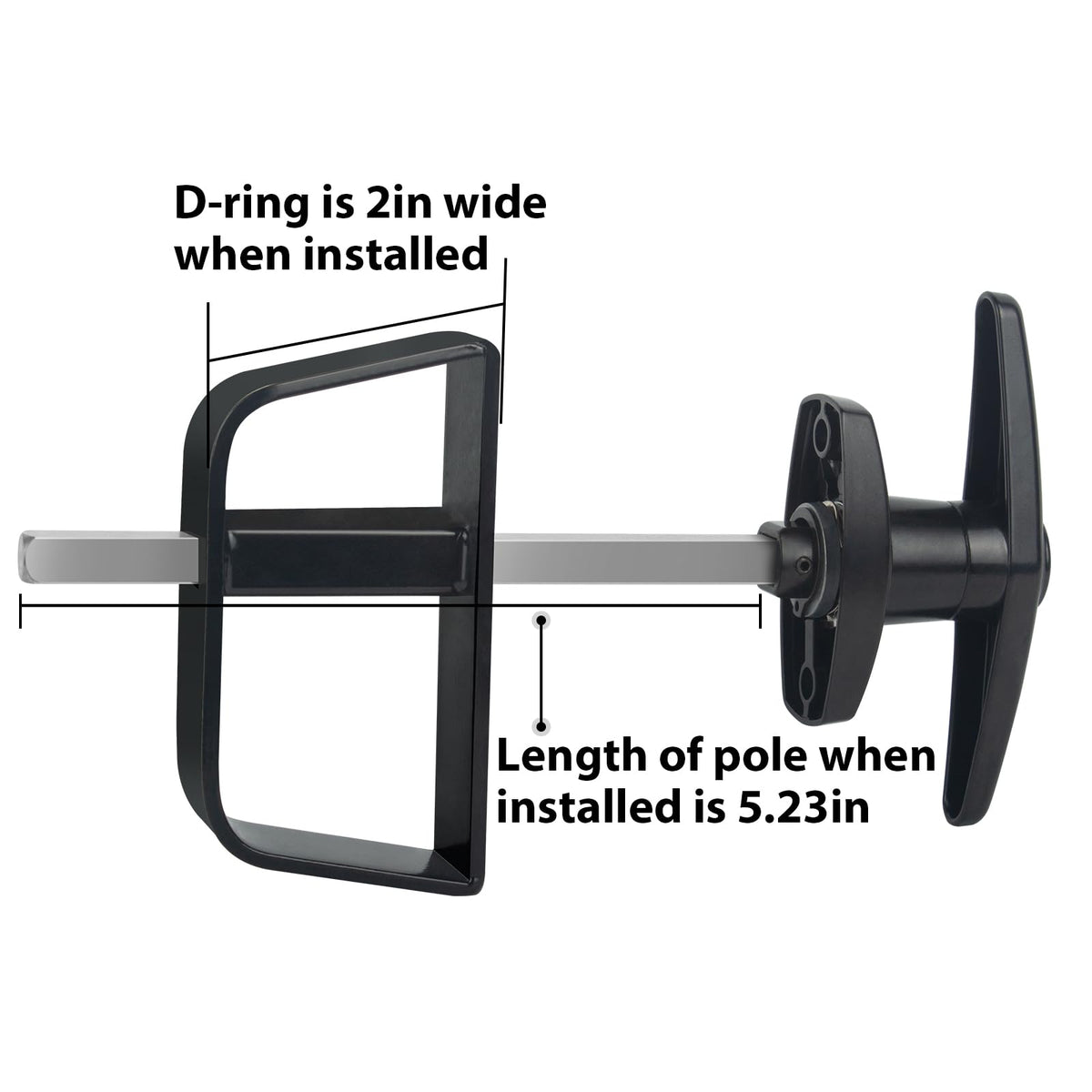 BTEOBFY 5-1/2 inch stem mounted on a barn door for universal fit.