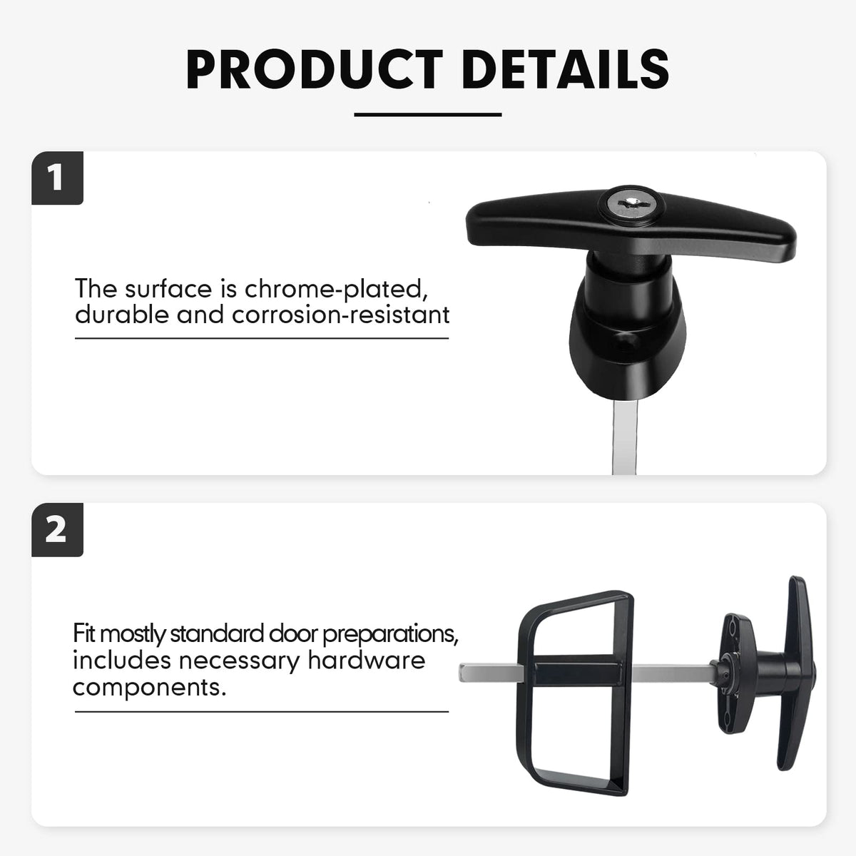 BTEOBFY anti-pry 12mm bolt deters crowbar attempts during storage.