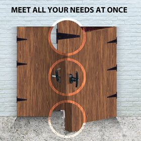 BTEOBFY heavy-duty iron hinges for durable shed doors.