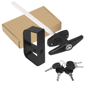 BTEOBFY shed door latch T-handle lock kit, robust and weather-resistant.