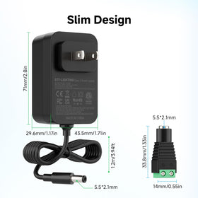 BTF-LIGHTING 12V 36W power supply back view shows robust mounting options.