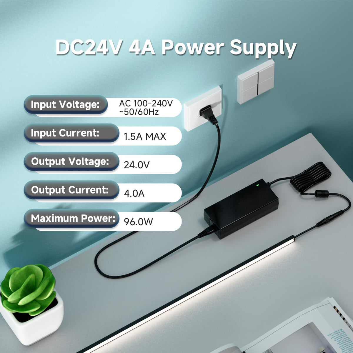 ETL-certified BTF-LIGHTING power supply label and safety marks.