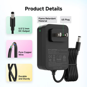 BTF-LIGHTING 24V DC output connector ready for instant plug-and-play use.