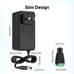 ETL certified label on BTF-LIGHTING power adapter for safety.
