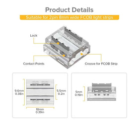 BTF-LIGHTING FCob 8mm corner connector for neat L-shaped LED layouts