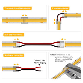 BTF-LIGHTING FCob 8mm direct power connection for direct supply attachment