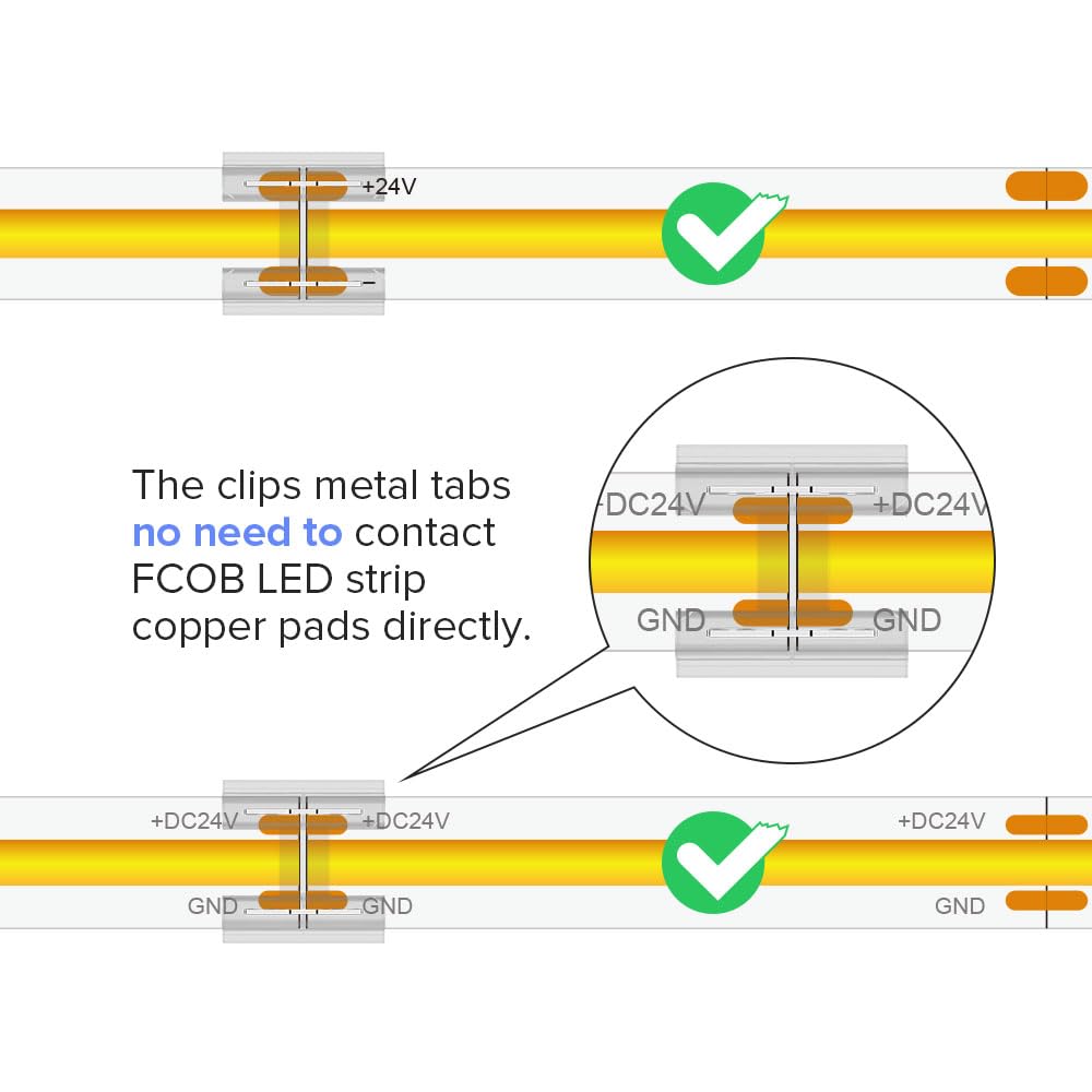 BTF-LIGHTING FCob 8mm to 2-pin wire connector for quick LED setup