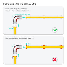 BTF-LIGHTING FCob 8mm strip-to-strip connector preserves a clean, low-profile look
