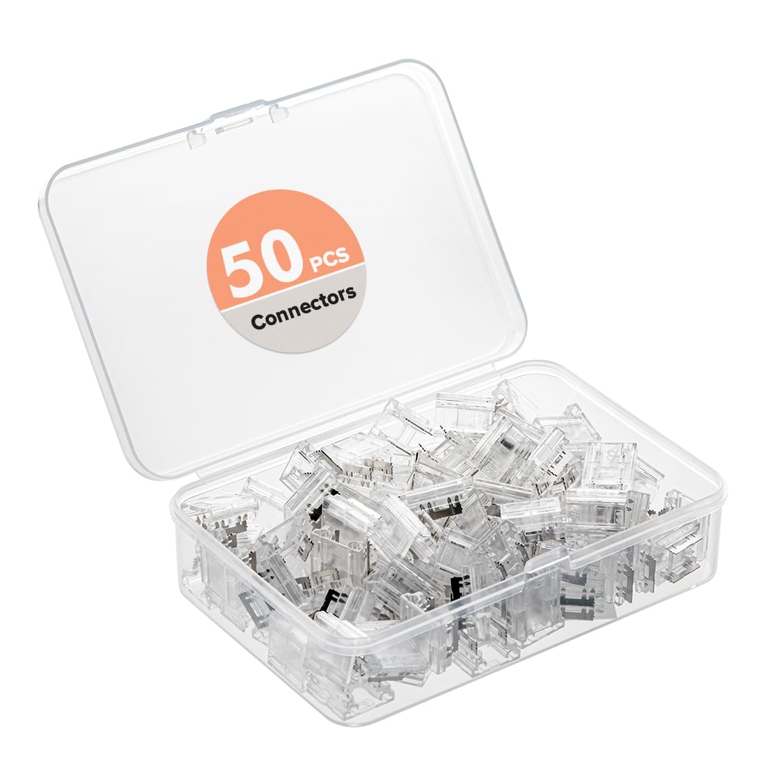 BTF-LIGHTING FCob 8mm transparent connector enabling seamless strip-to-strip connections