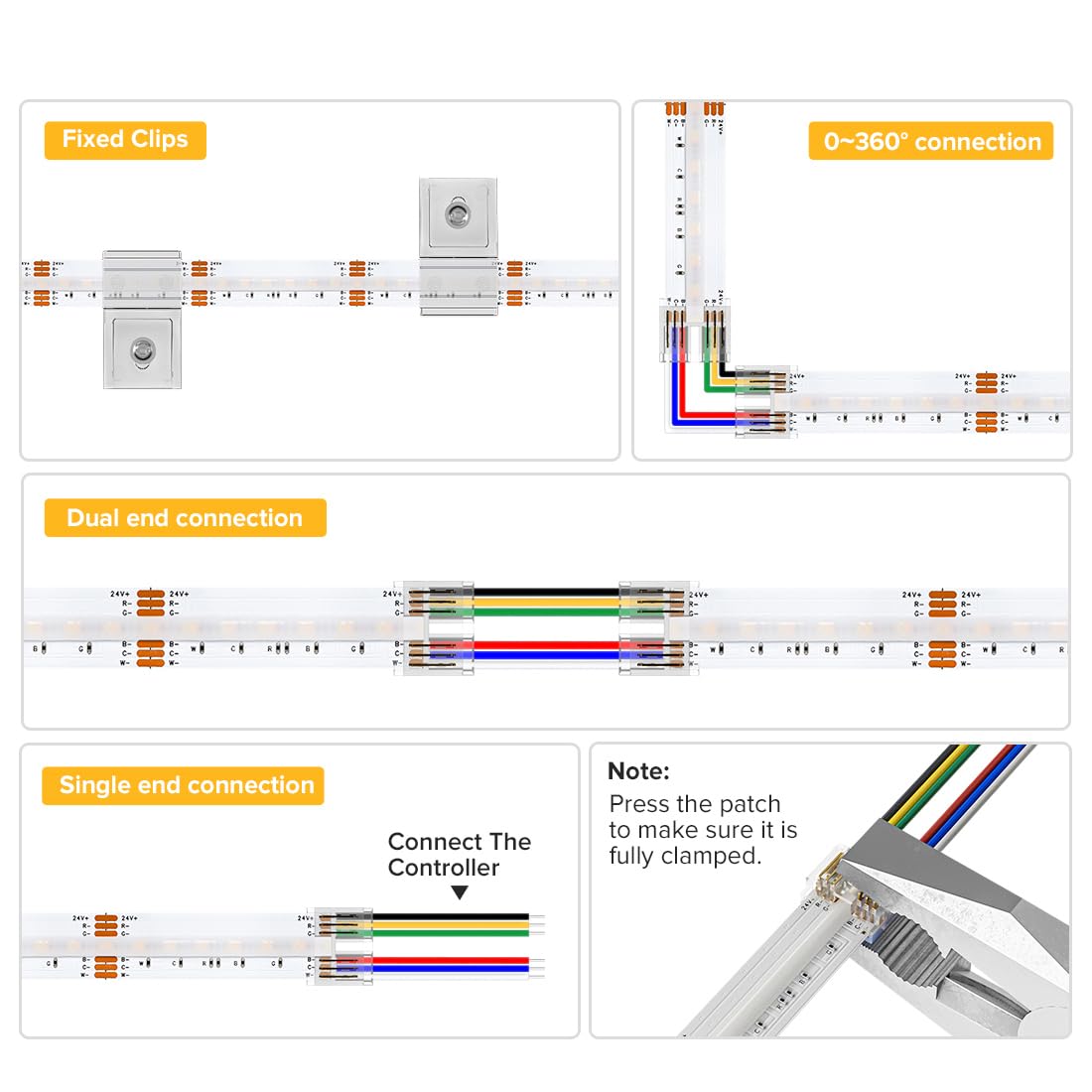 BTF-LIGHTING 3M adhesive backing shown for tool-free mounting.
