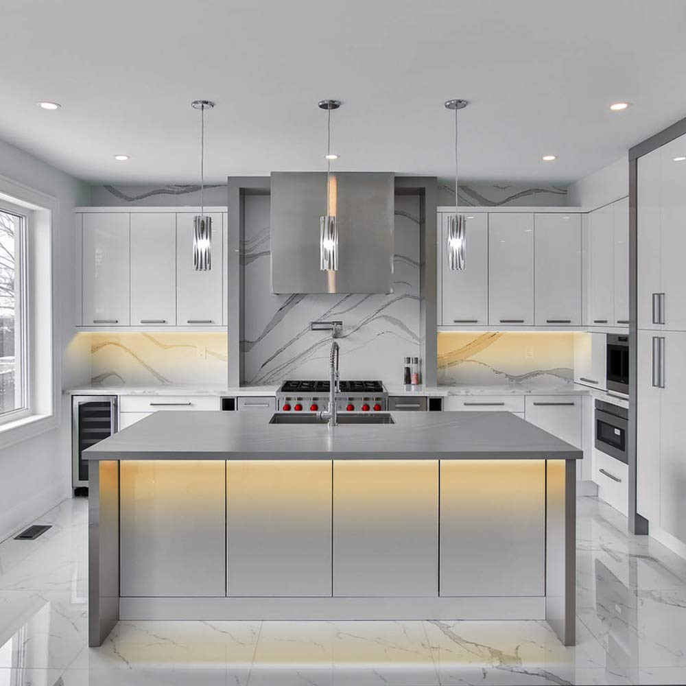 BTF-LIGHTING FCOB strip with strong 3M adhesive for easy mounting.