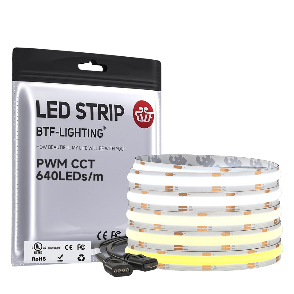 BTF-LIGHTING FCOB strip delivers uniform light for seamless wall illumination.