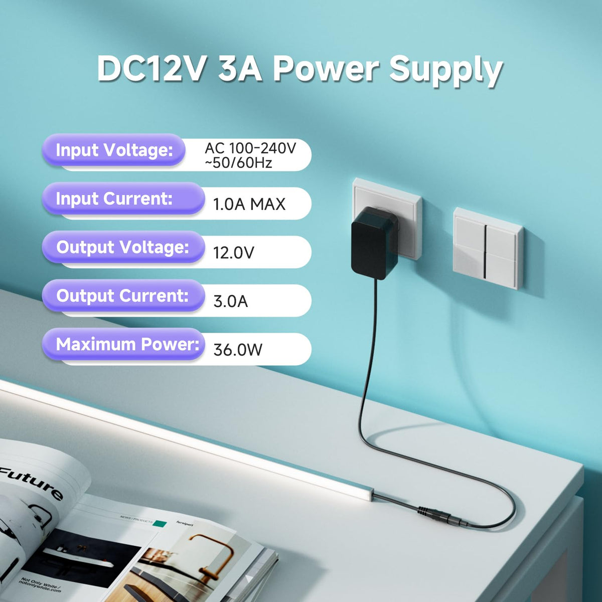 BTF-LIGHTING power supply close-up highlights compact indoor-friendly design.