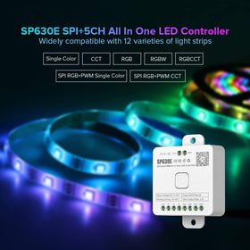 BTF-LIGHTING SP630E connection port showing power and data wiring