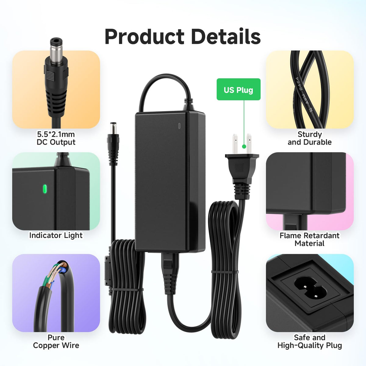 BTF-LIGHTING compact wall plug power supply for quick installation.